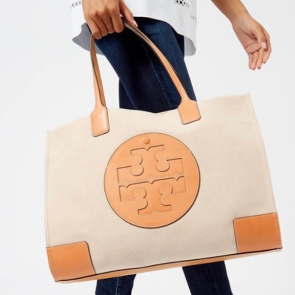 Tory Burch Handbags - Tory Burch Ella Large Logo Tote in Natural